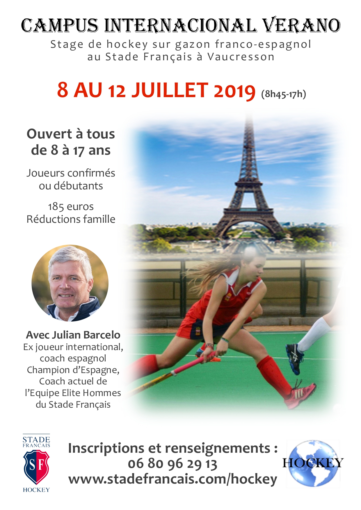 Stage de Hockey-sur-gazon – Du 8 au 12 juillet 2019