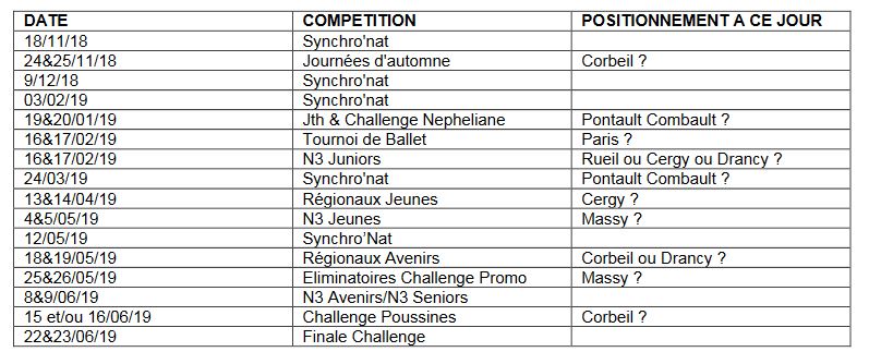 A vos agendas, le calendrier régional 2018/2019 est là !