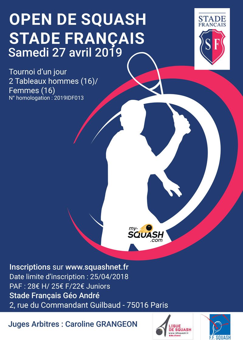 Open N°2 Stade Français : le 27 avril prochain !