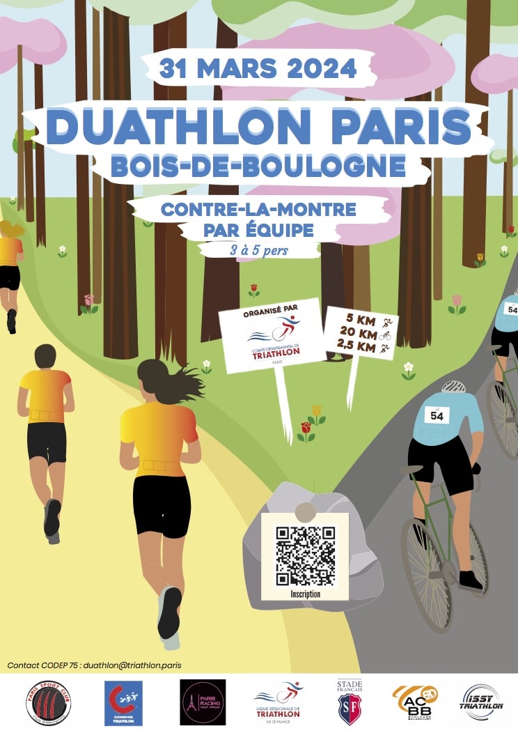 Affiche Duathlon De Paris Bois De Boulogne 2024